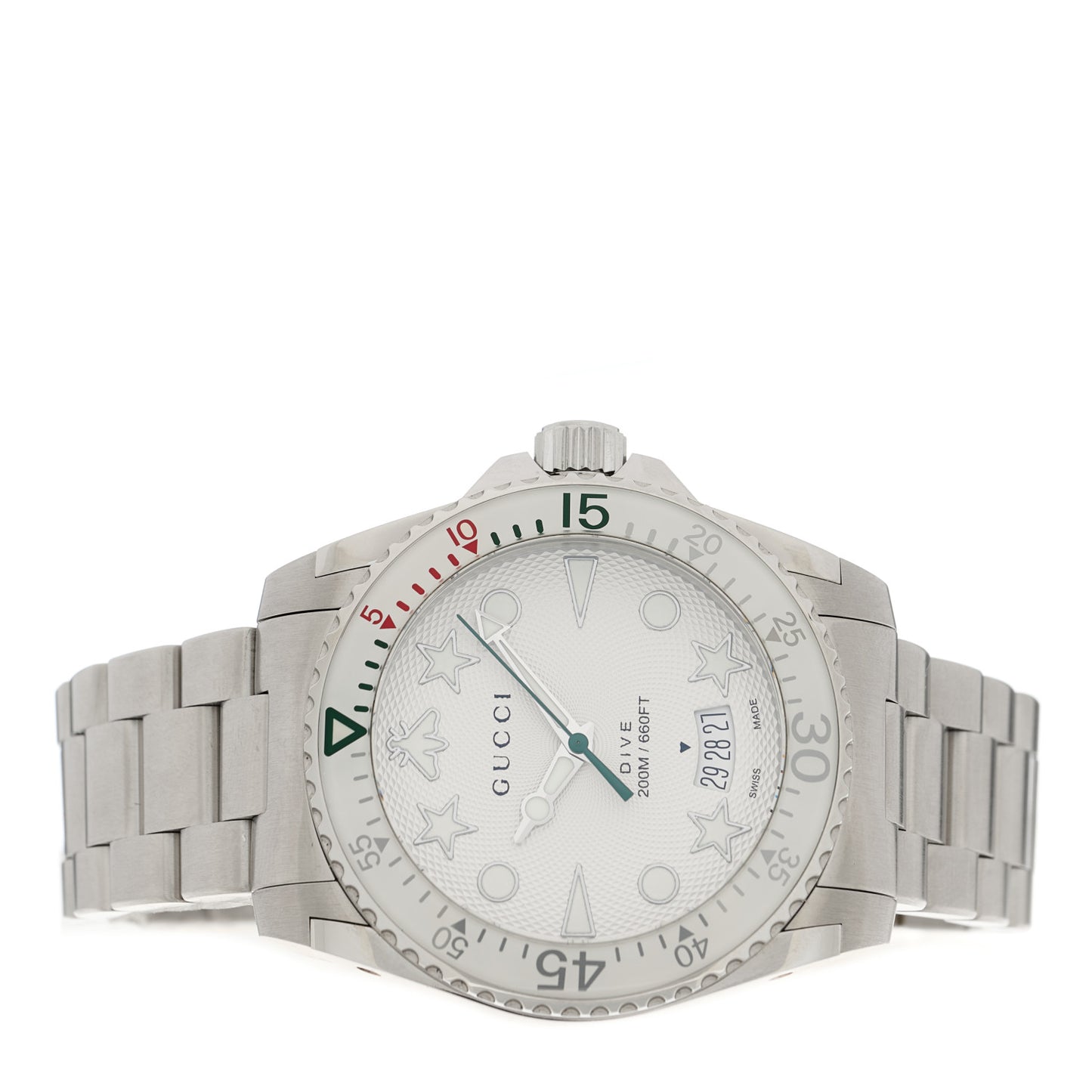 Stainless Steel 40mm Dive Quartz Watch White