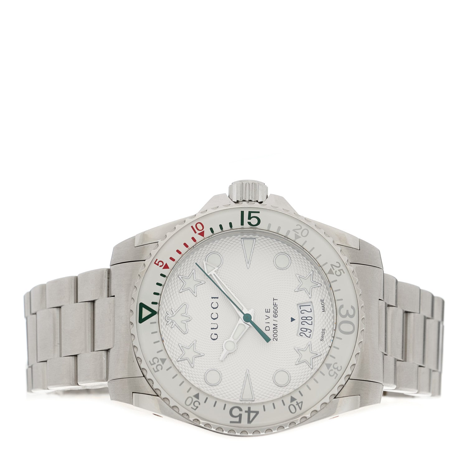 Gucci Stainless Steel 40mm Dive Quartz Watch White 2 of 4