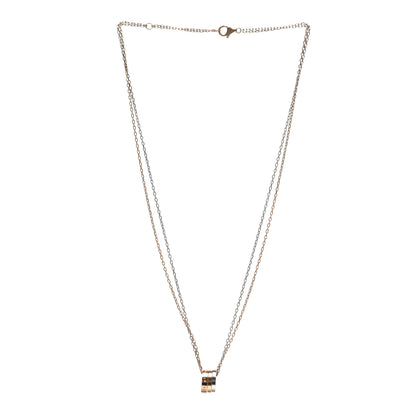 Cartier 18K White Pink Gold Diamond Three Ring LOVE Pendant Necklace 3 of 4