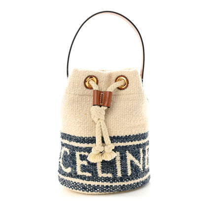 Celine Plein Soleil Textile Calfskin Teen Drawstring Bag Cream 1 of 12
