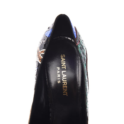 Saint Laurent Ayers Panther Patch Anja 105 Secret Garden Pump 37.5 Multicolor 6 of 8