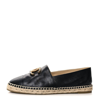 Chanel Calfskin Chain CC Espadrilles 40 Black 1 of 8