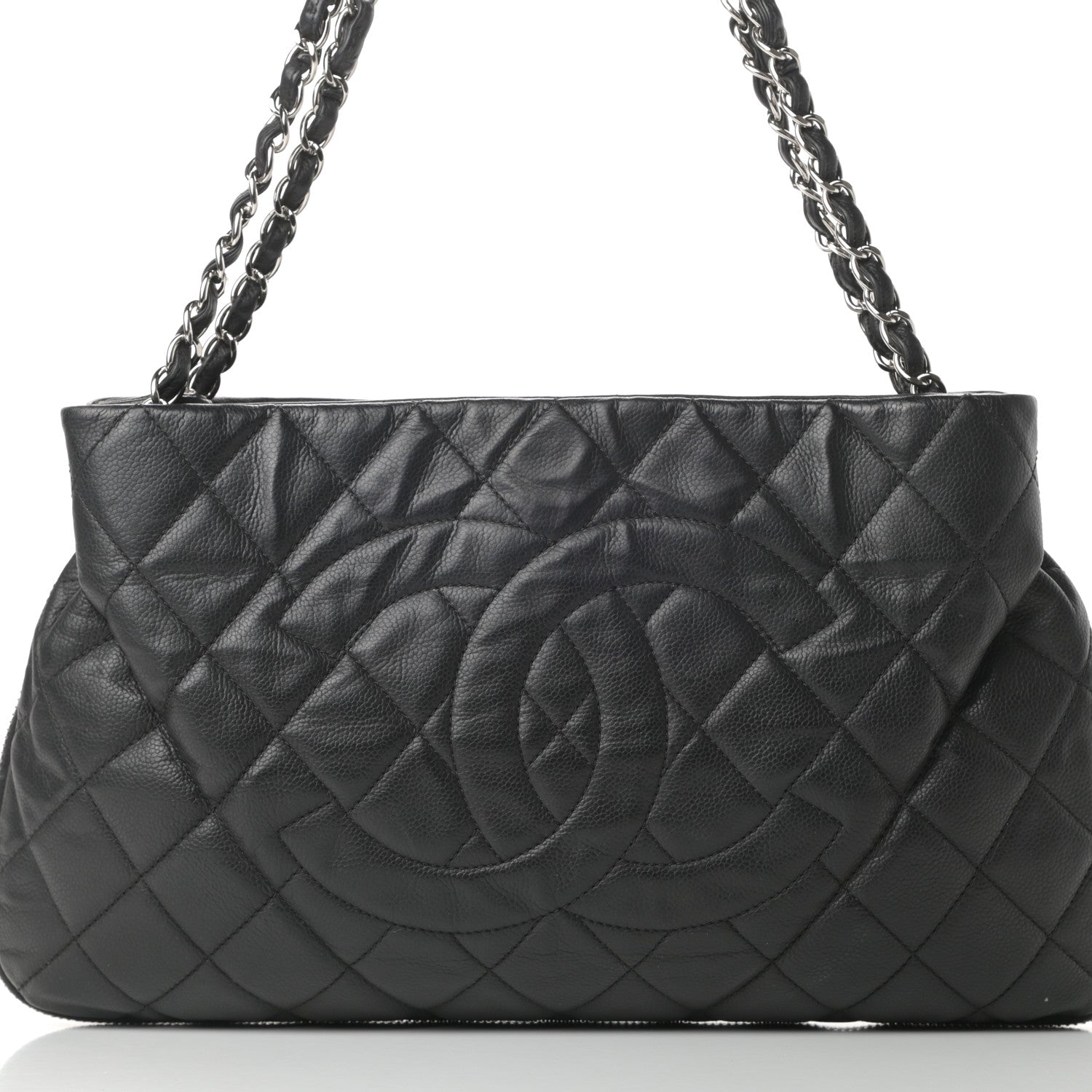 Chanel Caviar Quilted Expandable Zip Shoulder Bag Black 8 of 17