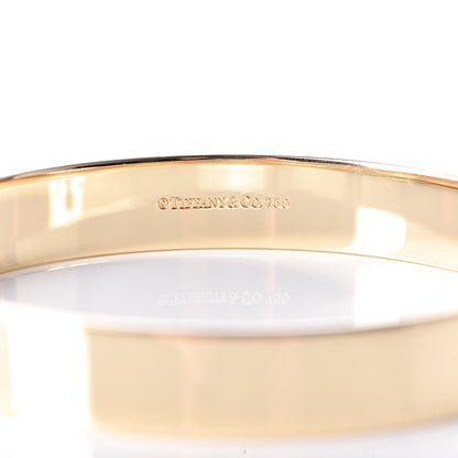 Tiffany 18K Yellow Gold Diamond Narrow Locks Bangle Bracelet 4 of 4