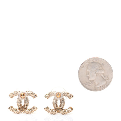 Chanel Crystal CC Earrings Light Gold 2 of 8
