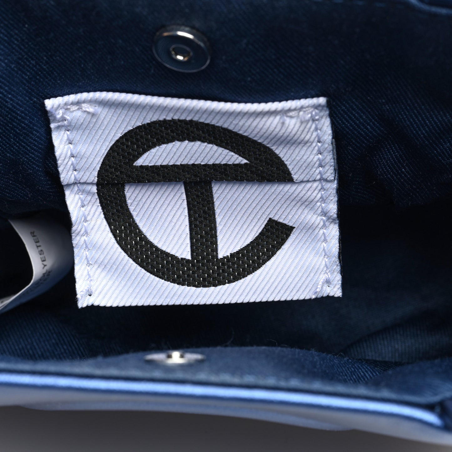 Metallic Vegan Leather Small Shopping Bag Cobalt