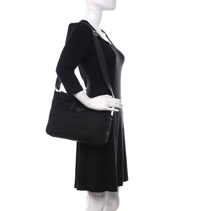 Prada Nylon Vela Flat Messenger Bag Black 2 of 10