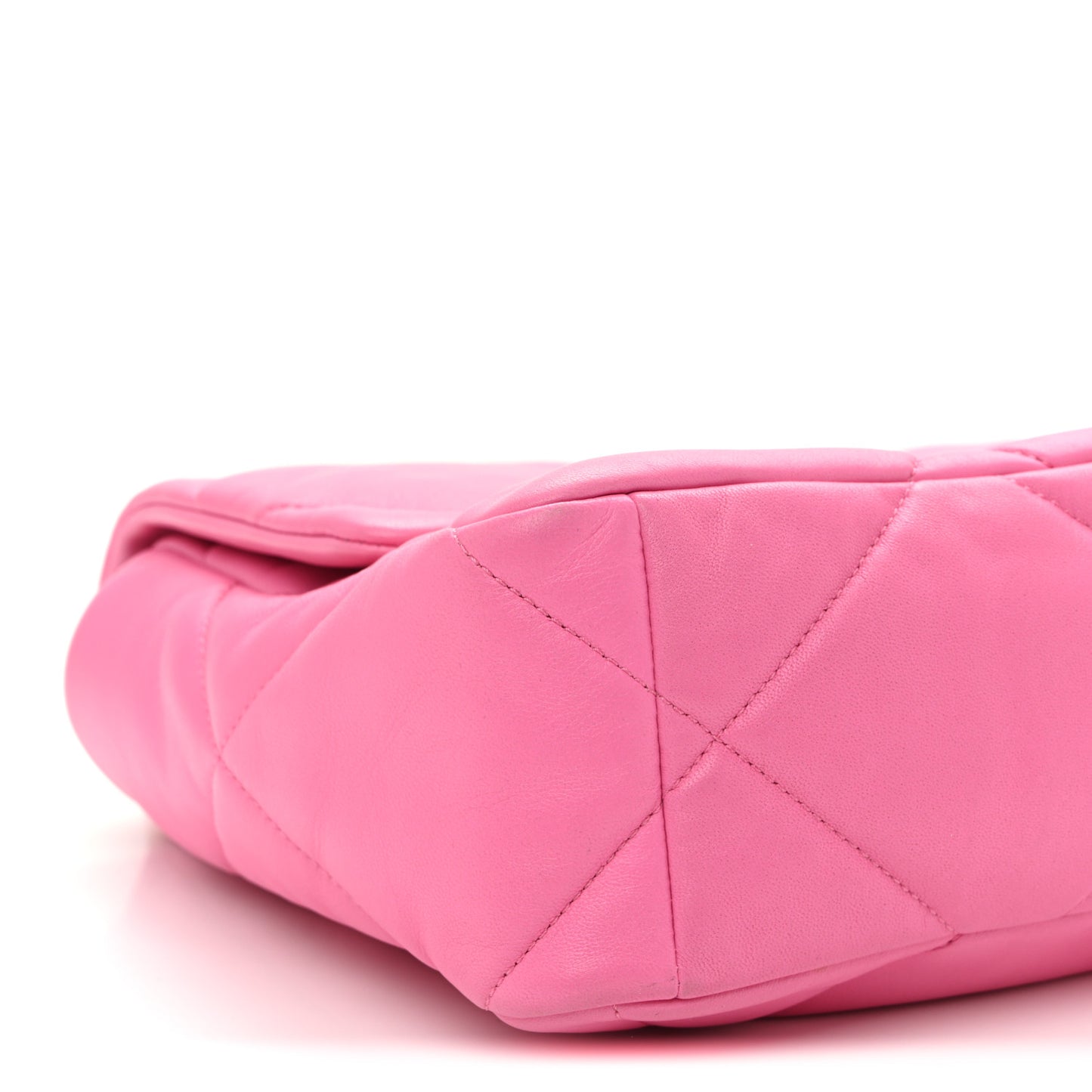 Lambskin Quilted Large Chanel 19 Flap Neon Pink