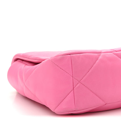 Chanel Lambskin Quilted Large Chanel 19 Flap Neon Pink 9 of 10