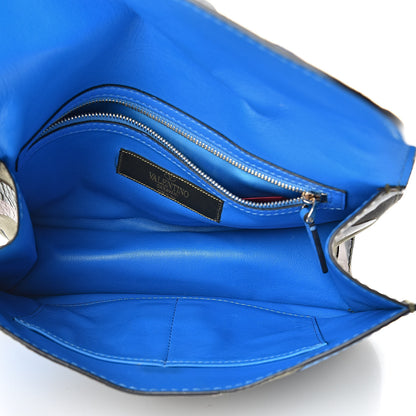Valentino Garavani Nappa Canvas Camouflage Medium Glam Lock Rockstud Flap Blue Fluo 5 of 13