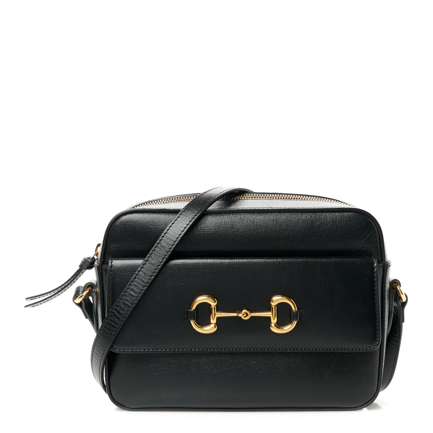 Textured Calfskin Small Horsebit 1955 Shoulder Bag Black