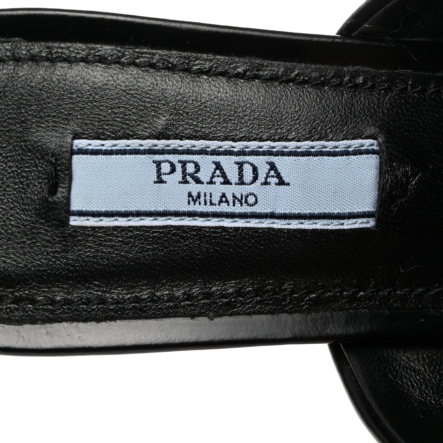 Prada Spazzolato Metal Triangle Logo 75mm Slide Sandals 36.5 Black 7 of 9
