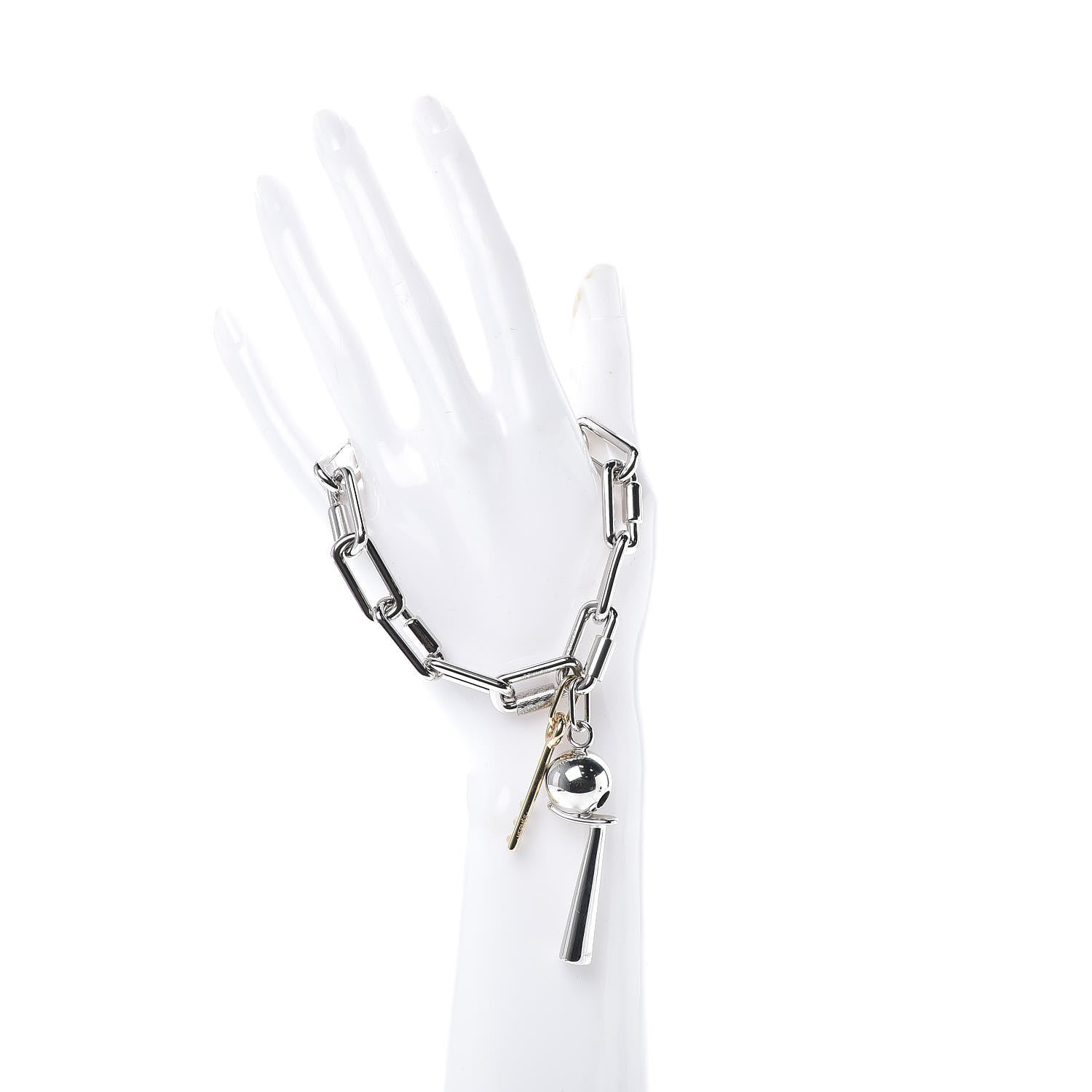 Hermes Palladium Permabrass Curiosite Charm Bracelet 2 of 5