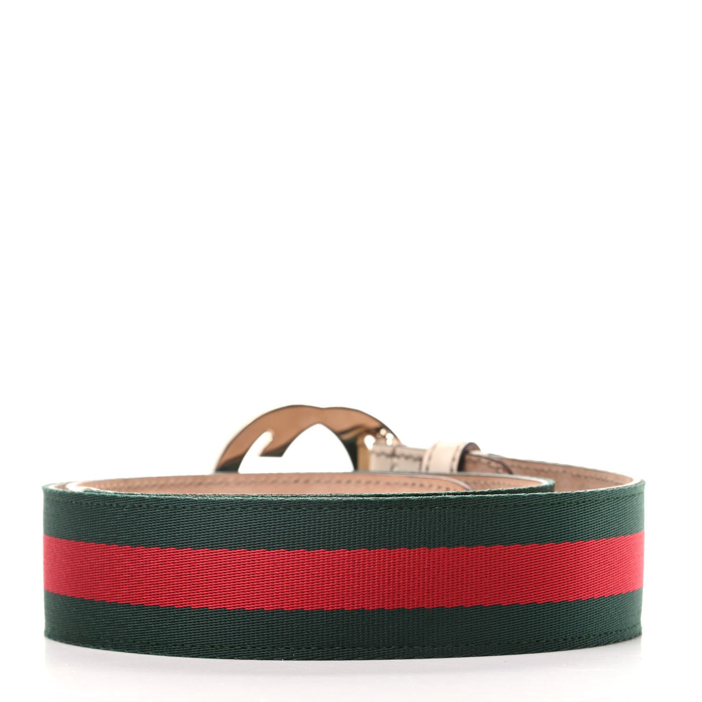 Calfskin Web Interlocking G Belt 85 34 Off White