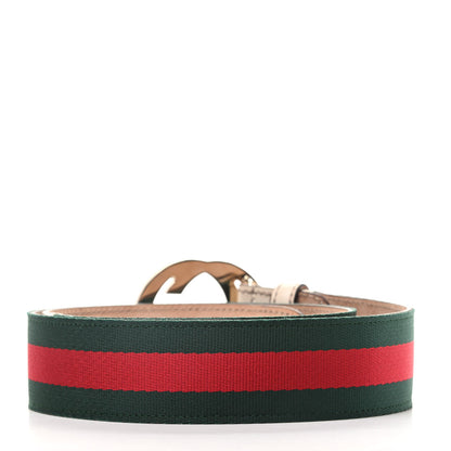 Gucci Calfskin Web Interlocking G Belt 85 34 Off White 2 of 6