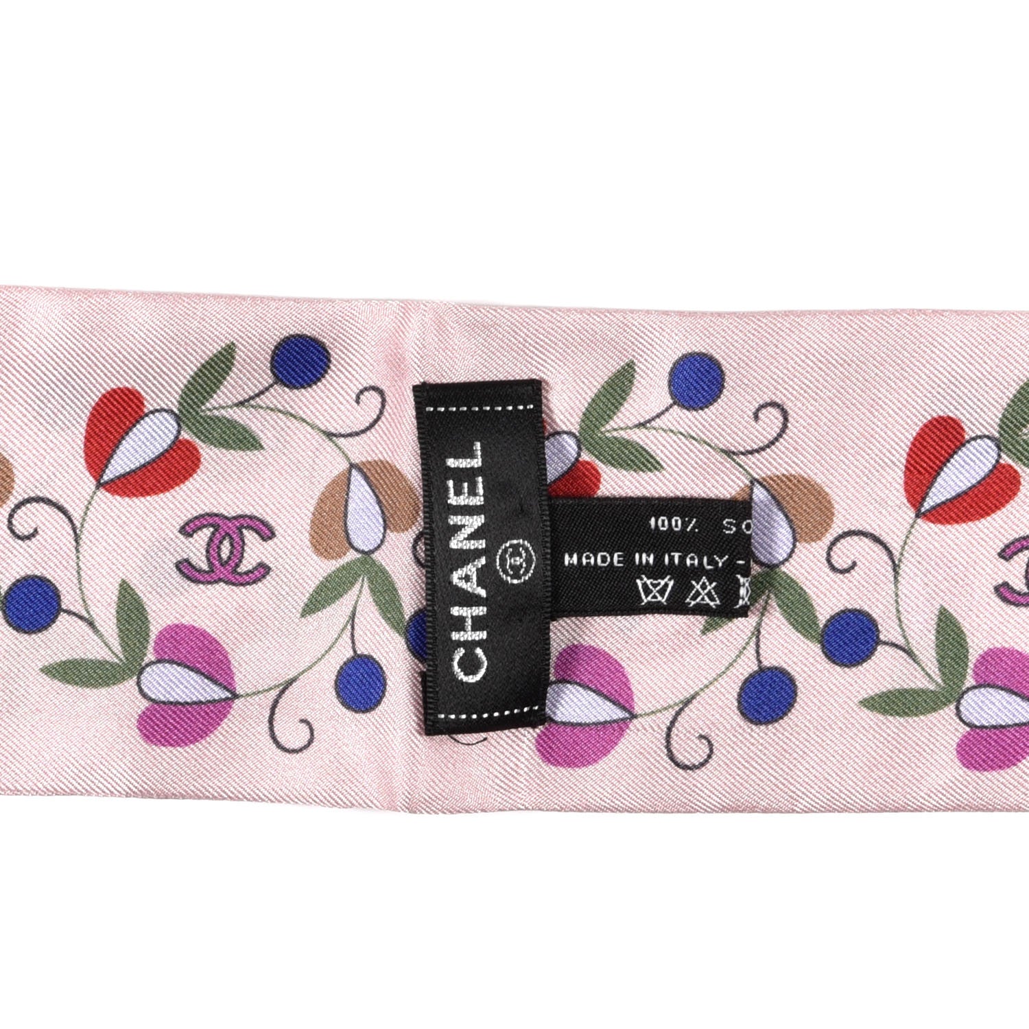Chanel Silk CC Floral Slim Bandeau Pink 3 of 3