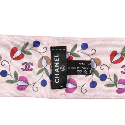 Chanel Silk CC Floral Slim Bandeau Pink 3 of 3