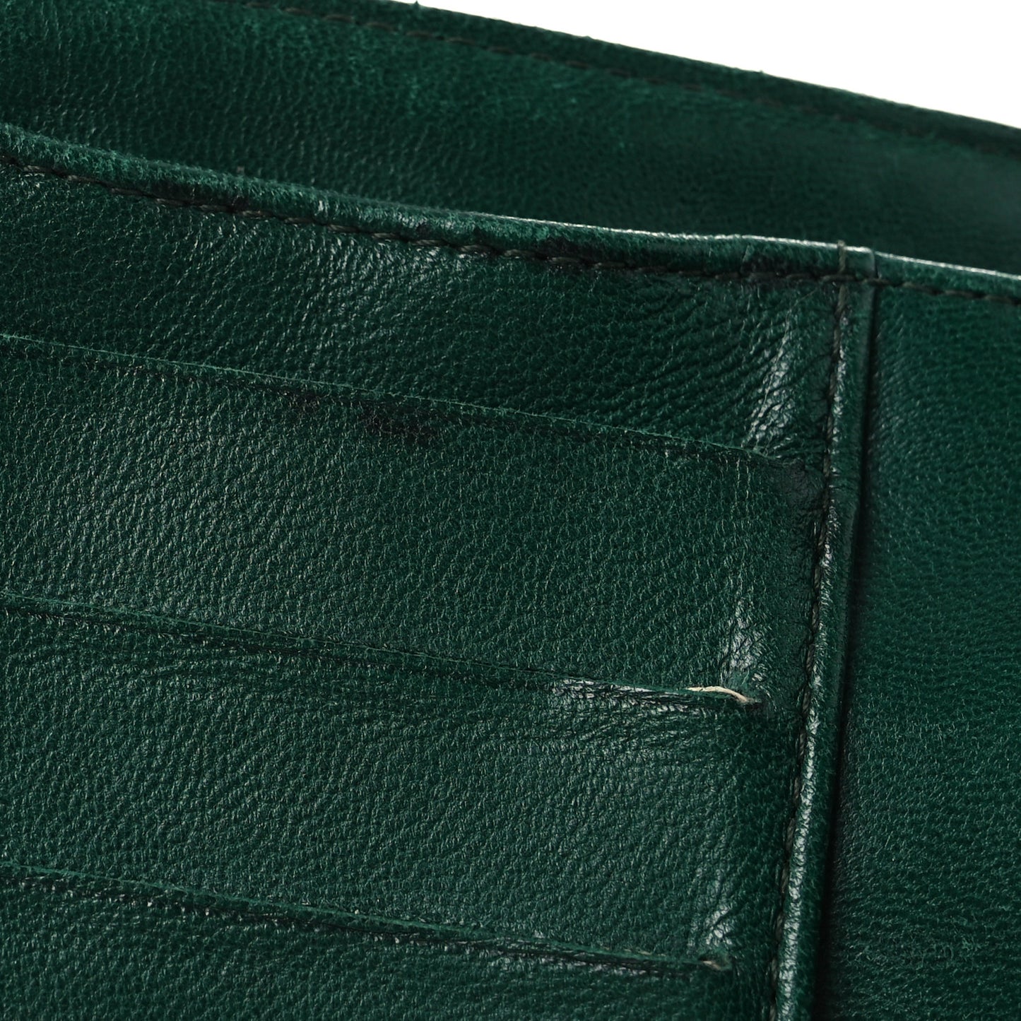 Patent Quilted Large Flap Wallet Green