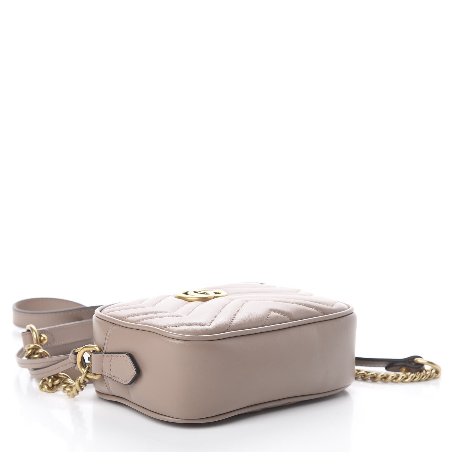 Gucci Calfskin Matelasse Mini GG Marmont Chain Shoulder Bag Porcelain Rose 3 of 8
