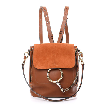 Chloe Suede Calfskin Medium Faye Backpack Tan 1 of 9
