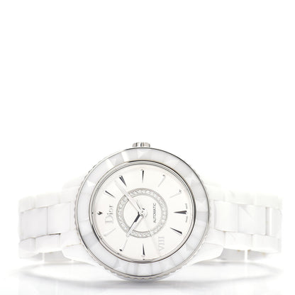 Christian Dior Stainless Steel Ceramic Diamond 38mm Dior VIII Automatic Watch White 2 of 4