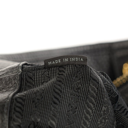 Prada Tessuto Nylon Vitello Daino Tote Nero Black 2 of 10