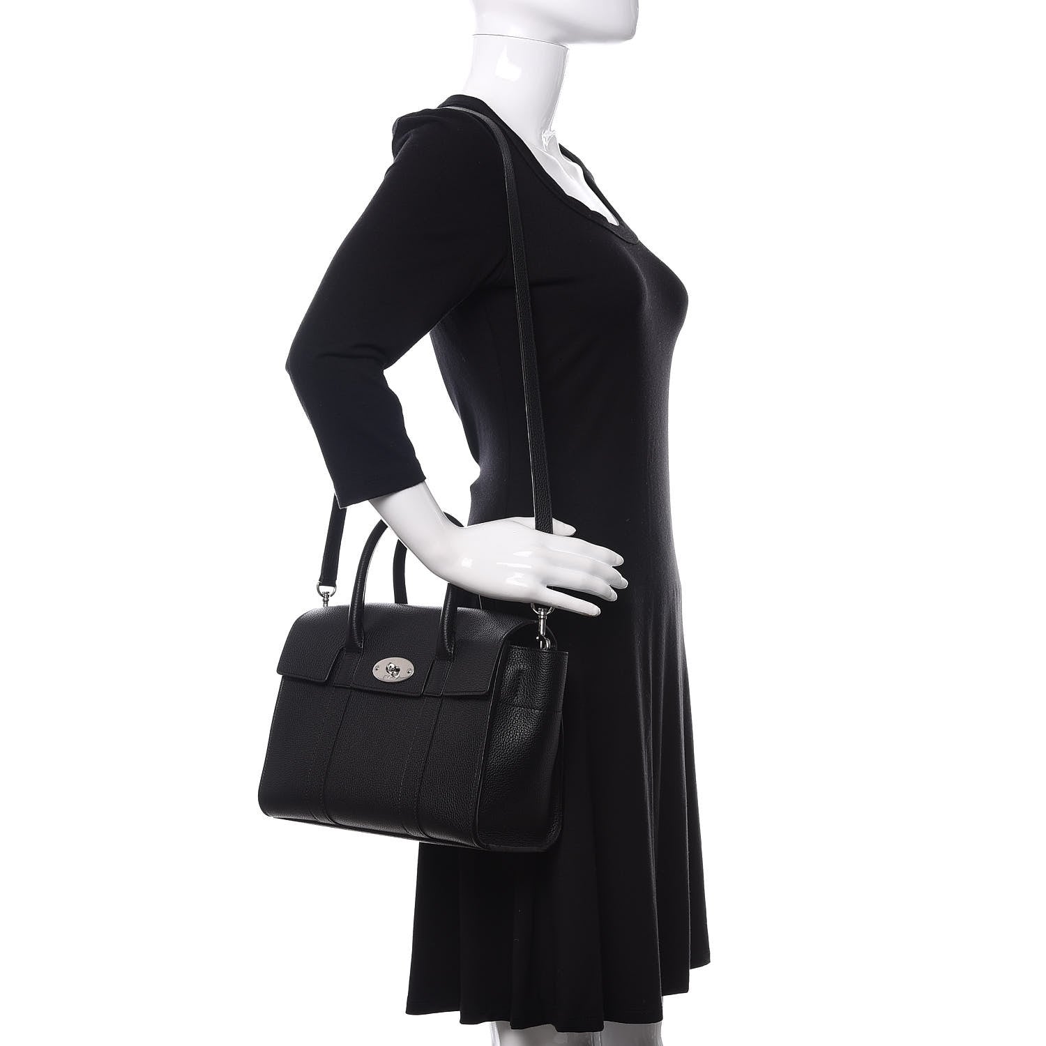 Mulberry Classic Grain Small New Bayswater Black 2 of 9