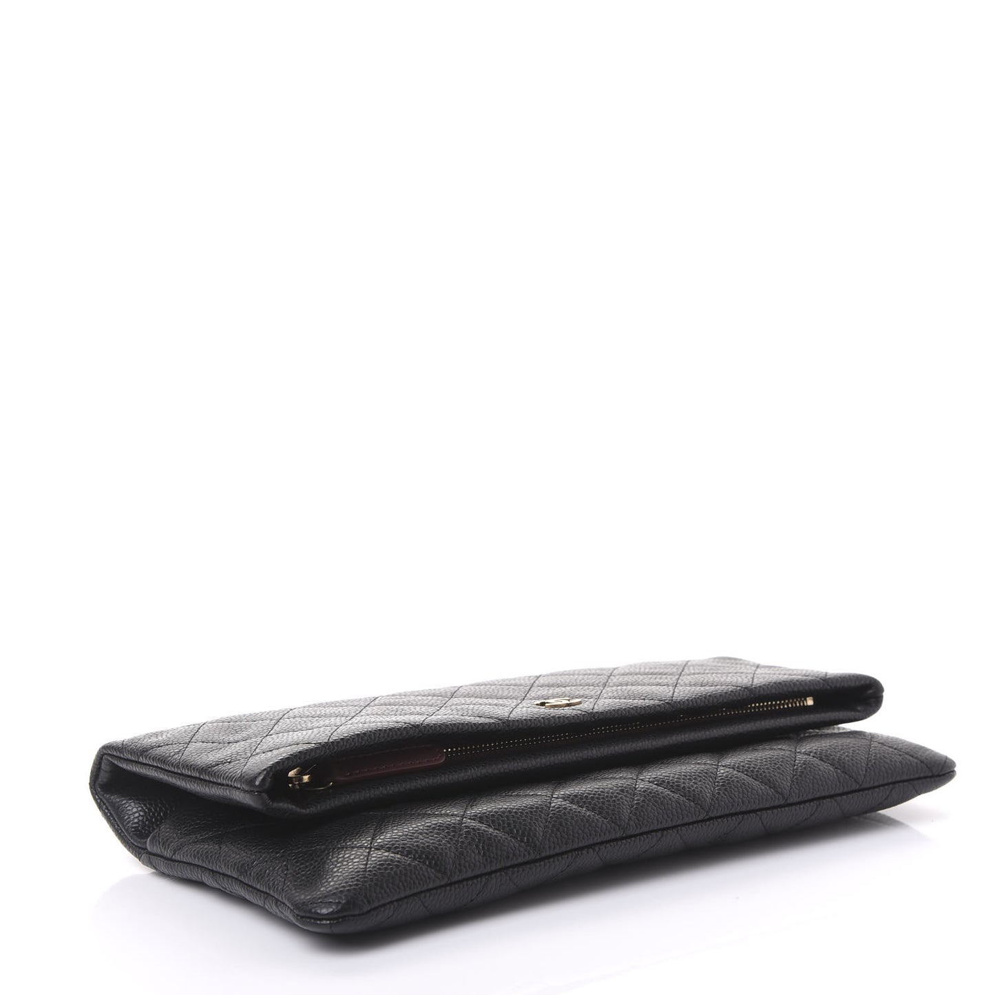 Caviar Quilted CC Beauty Clutch Black