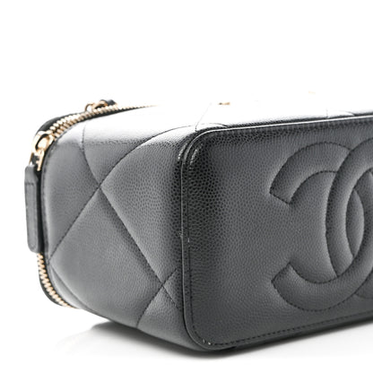 Chanel Caviar Quilted Top Handle Long Vanity Black 9 of 10