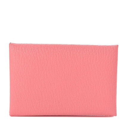 Hermes Chevre Mysore Calvi Card Case Rose Ete 1 of 7