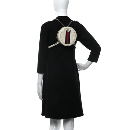 Gucci Textured Calfskin Web Mini Ophidia Round Backpack Mystic White 2 of 8