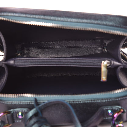 Chanel Iridescent Caviar Quilted Medium CC Filigree Vanity Case Dark Turquoise 5 of 8