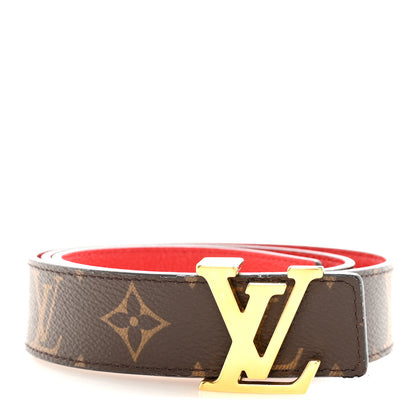 Louis Vuitton Monogram 30mm LV Initiales Reversible Belt 80 32 Coquelicot 1 of 6