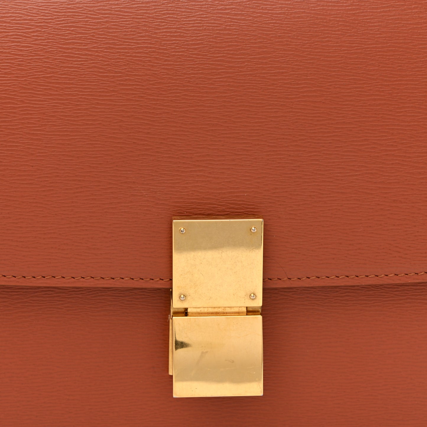 Liege Calfskin Medium Classic Box Flap Bag Terracotta