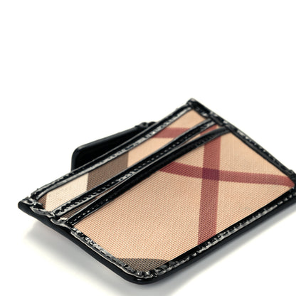 Burberry Nova Check Patent Zip Card Holder Black 7 of 8