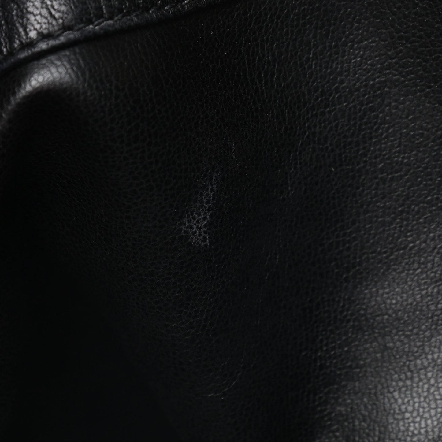 Lambskin CC Stitched Drawstring Bucket Bag Black