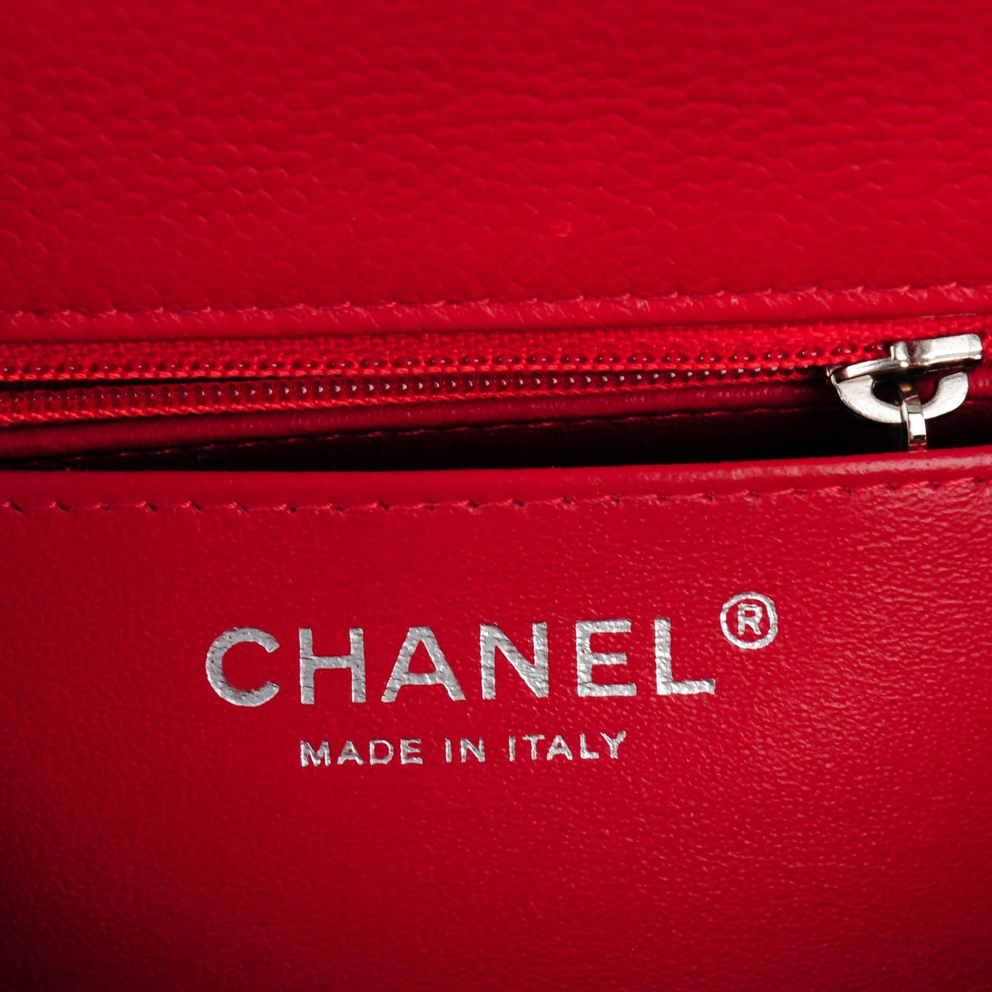 Caviar Quilted Mini Square Flap Red