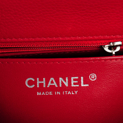 Chanel Caviar Quilted Mini Square Flap Red 7 of 8