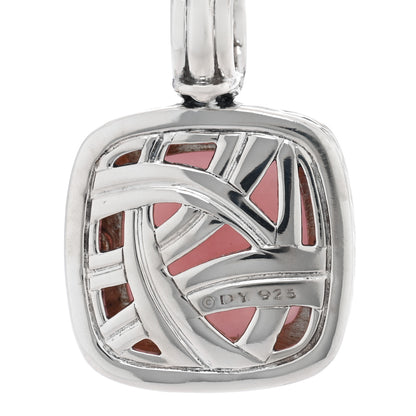 David Yurman Sterling Silver Pave Diamond Guava Chalcedony 14mm Albion Enhancer Pendant 3 of 3