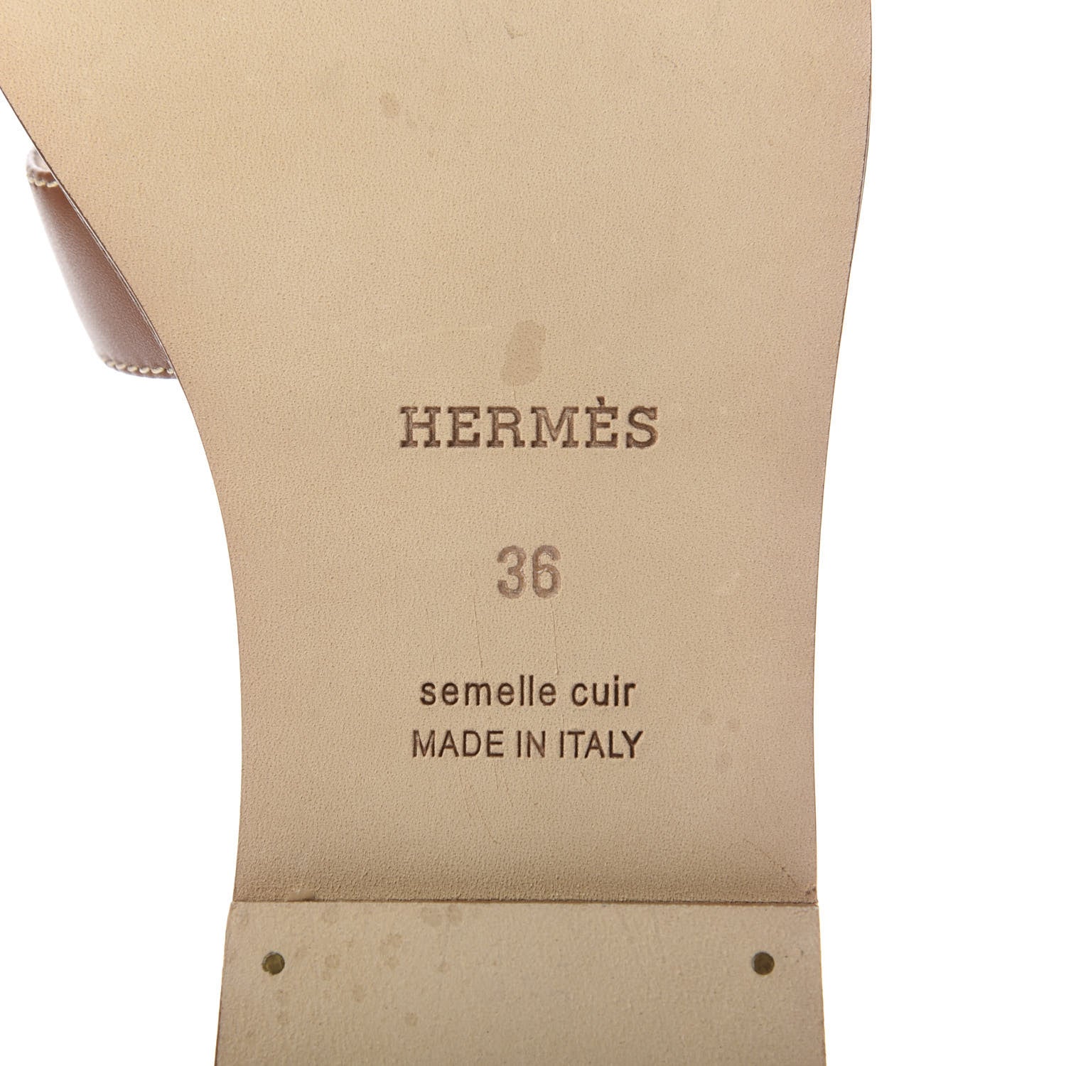 Hermes Box Calfskin Oran Sandals 36 Gold 8 of 9