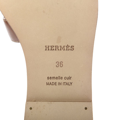 Hermes Box Calfskin Oran Sandals 36 Gold 8 of 9