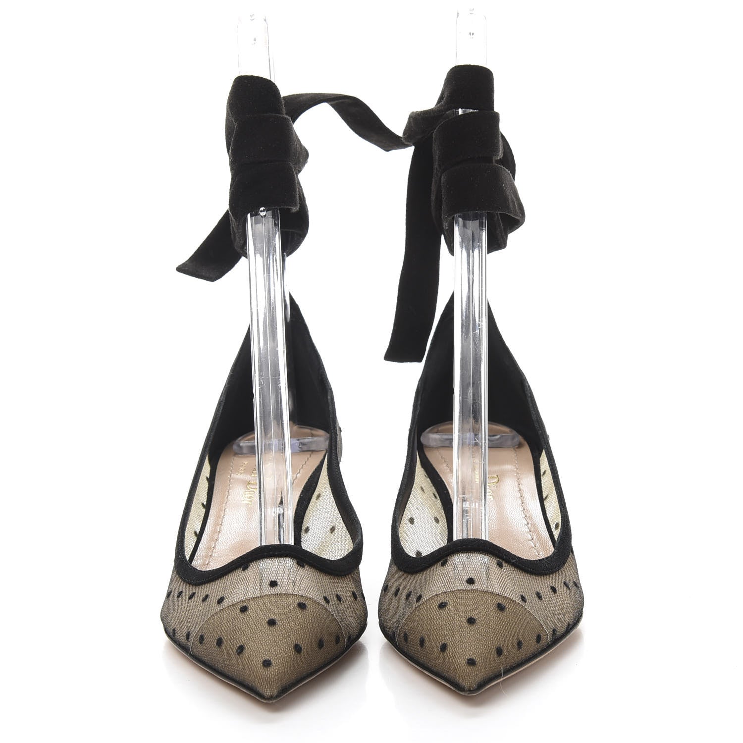 Christian Dior Suede Calfskin Lovely-D Ankle Wrap Pumps 35 Black 2 of 7