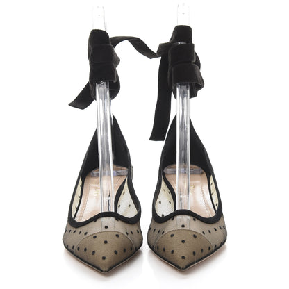 Christian Dior Suede Calfskin Lovely-D Ankle Wrap Pumps 35 Black 2 of 7