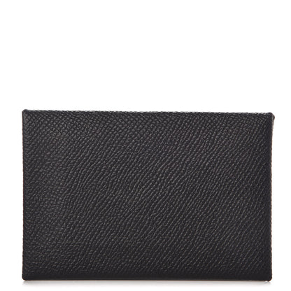 Hermes Epsom Calvi Card Case Black 1 of 8