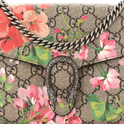 Gucci GG Supreme Monogram Blooms Mini Dionysus Chain Wallet Beige Multicolor Dry Rose 8 of 12