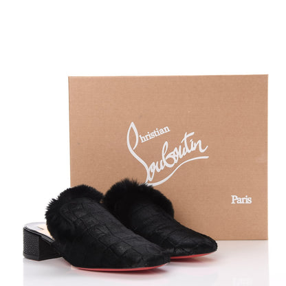Christian Louboutin Pony Hair Boudiva Mules 36.5 Black 8 of 8