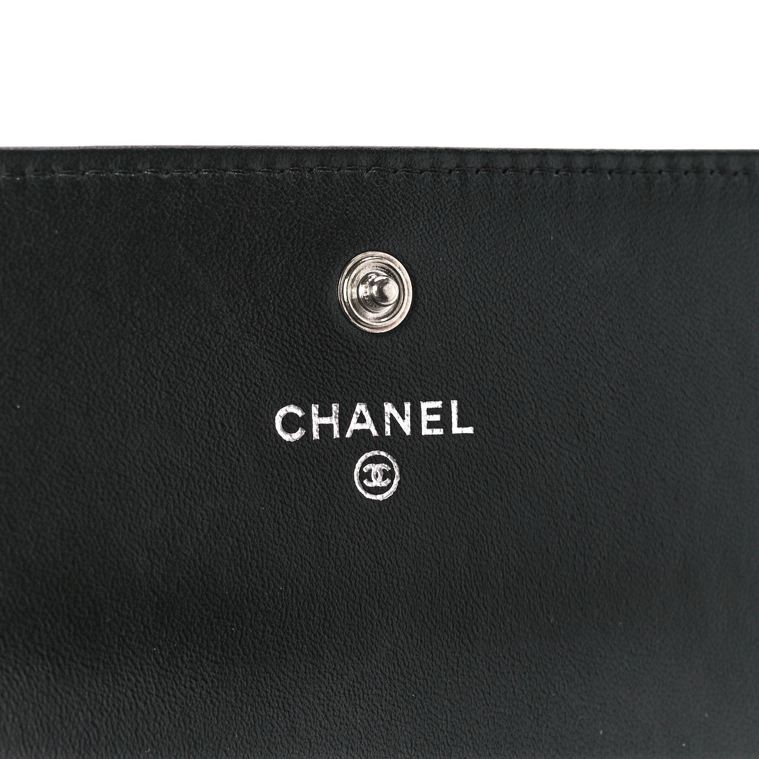 Chanel Lambskin Camellia Embossed Large Flap Wallet Black 6 of 13