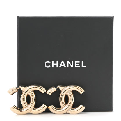 Chanel Metal Large CC Earrings Light Gold 5 of 5