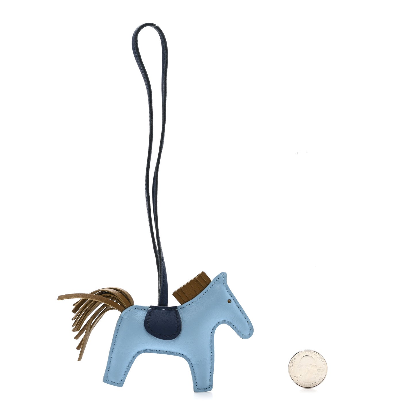 Milo Lambskin Grigri Rodeo Horse Bag Charm PM Celeste Bleu De Malte Kraft