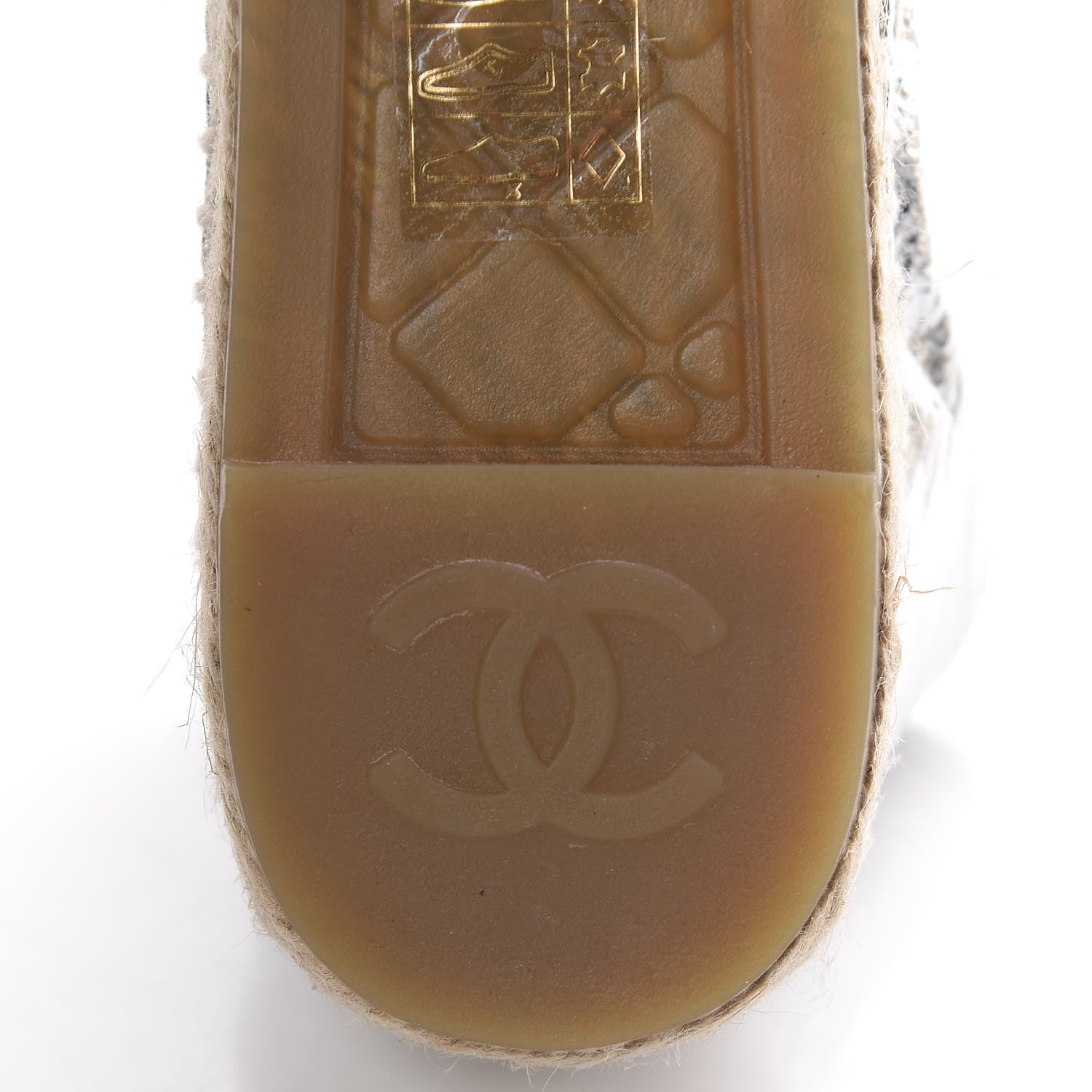 Chanel Laminated Goatskin CC Espadrilles 35 Silver 8 of 11
